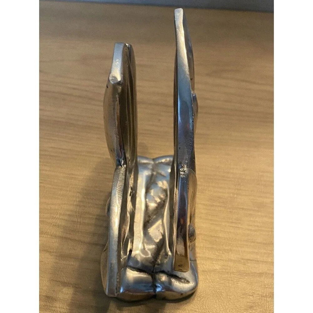 Vntg Cast Aluminum Lily Napkin Letter Mail Guest Towel HOLDER Silvertone